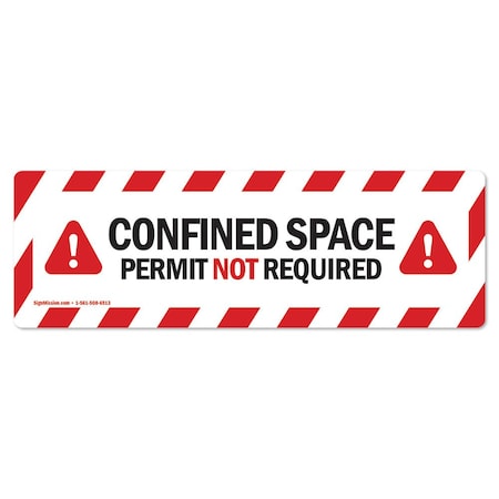 SIGNMISSION Confined Space Permit Not Required 18in Non-Slip Floor Marker, 3PK, 16 in L, 16 in H, R-16-3PK-99855 FD-R-16-3PK-99855